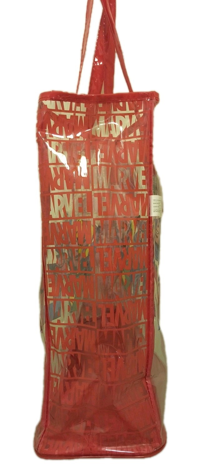 Marvel Superhero’s XL TRANSPARENT Red Reusable Tote/Shopping/Gift Bag🆓Shipping!