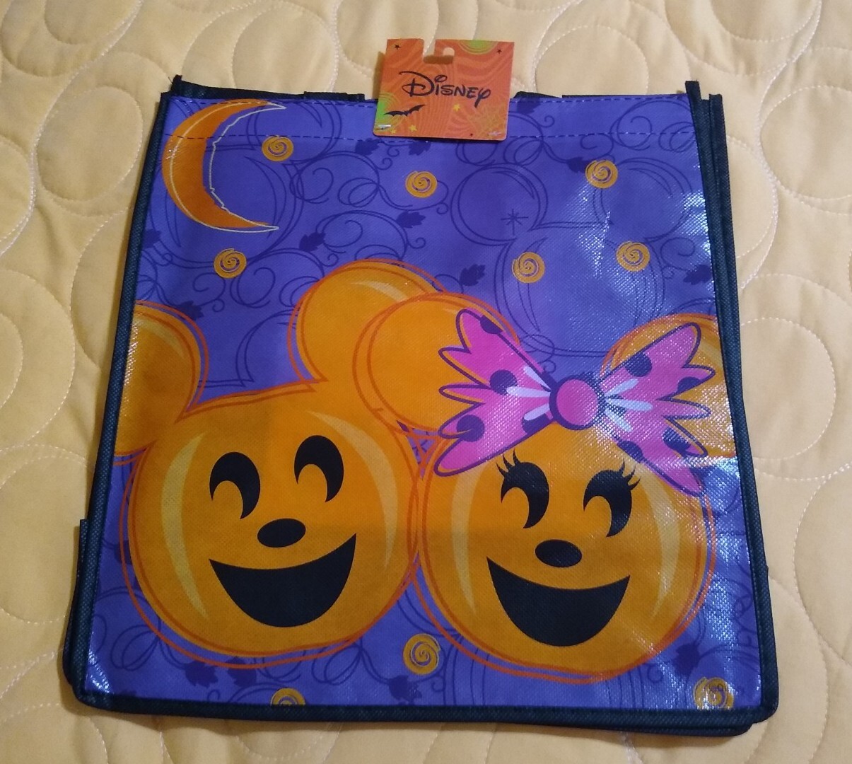 Disney Mickey & Minnie Mouse Halloween 🎃 Purple Reusable Large Shopping Bag 🆕