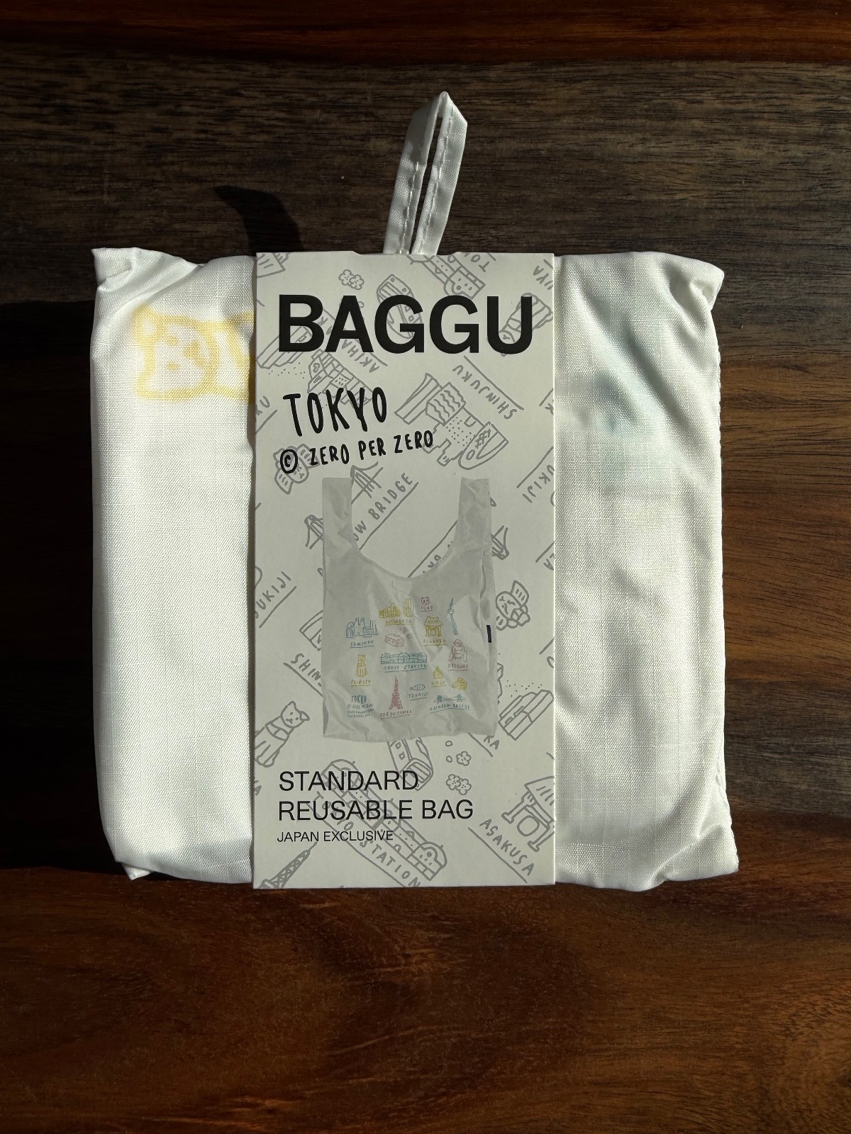 BAGGU Tokyo Map Japan Exclusive Standard Reuseable Bag – white