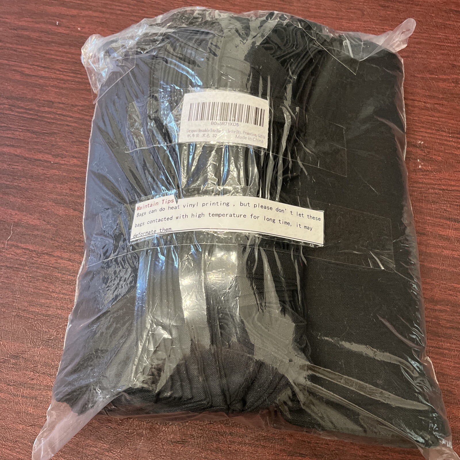 Bulk Resuable Light Weight Tote Bags 32 Pack Shopping Bags 6 Oz Black NEW