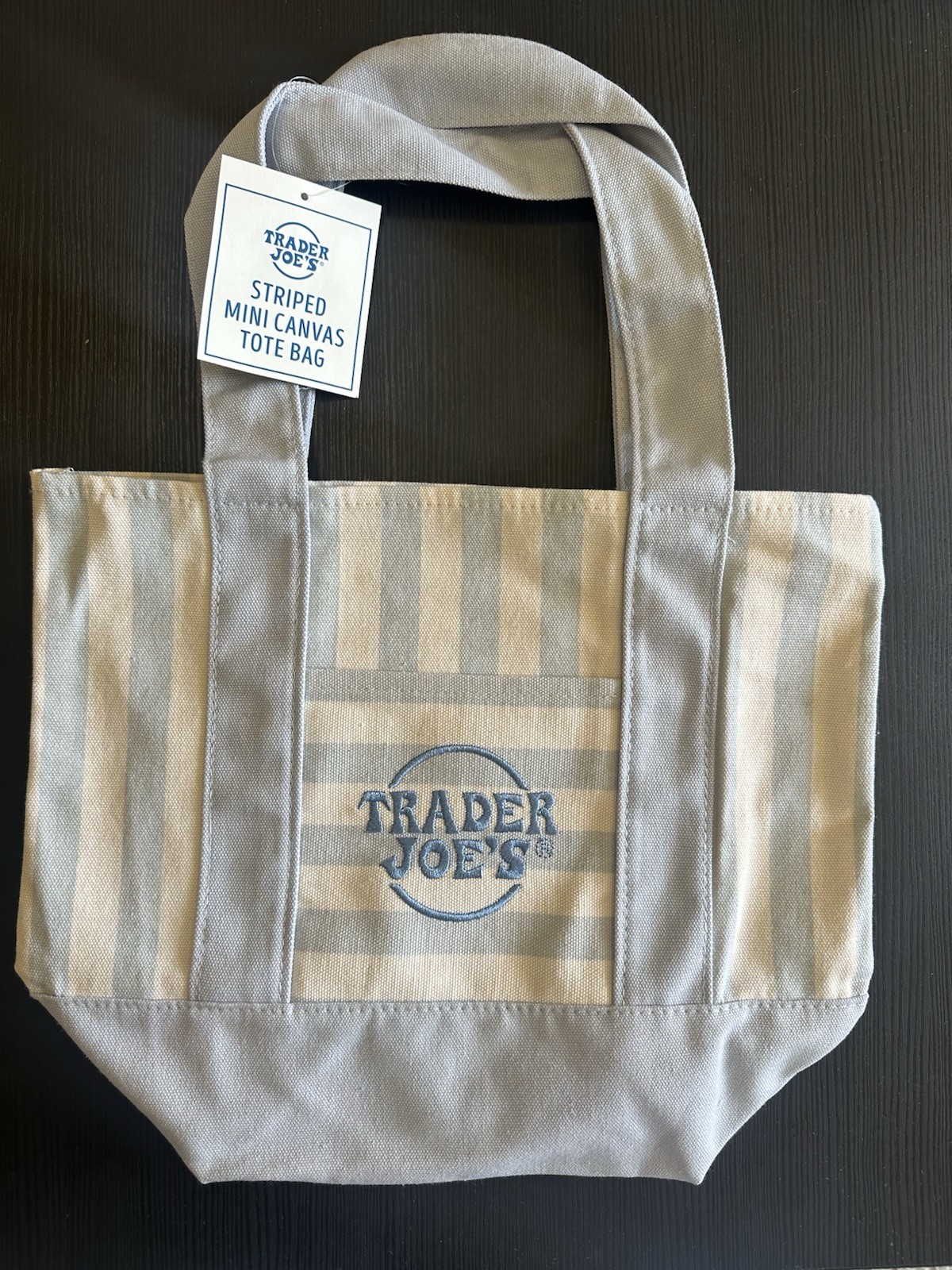 Trader Joe’s Striped Mini Canvas Tote Bag Set of 4 Multicolor w/ Tags