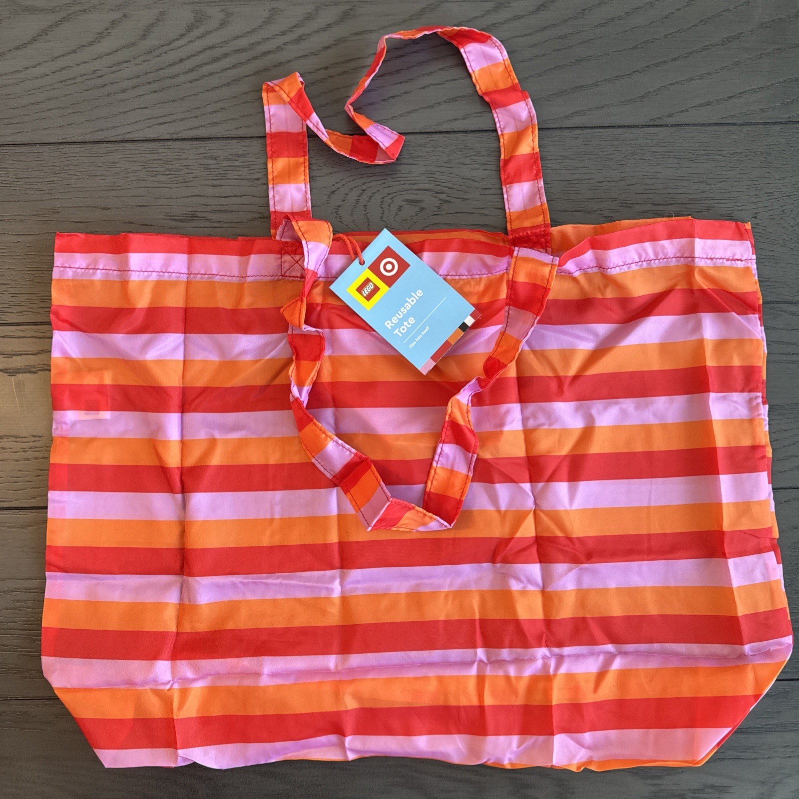 Lego Logo Reusable Tote Bag Striped Multicolor Limited Edition