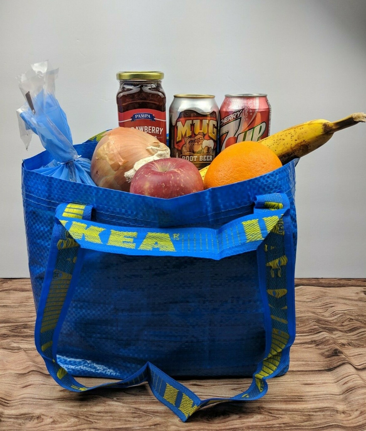 Set of 3 IKEA Brattby Small Blue Tote Reusable Bag Lunch Shopping Grocer G2U