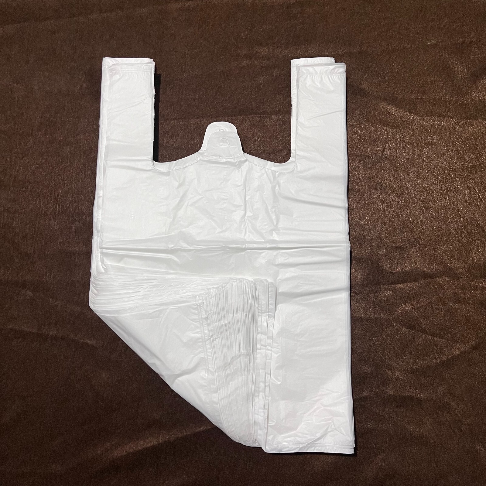 100Pcs Shopping Bag 10.5×16.5in Carry Out Retail Supermarket Grocery White Bag