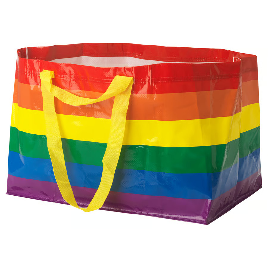 Lot of 4 IKEA STORSTOMMA Large Rainbow Reusable Shopping Bag Recycle 2401 oz.