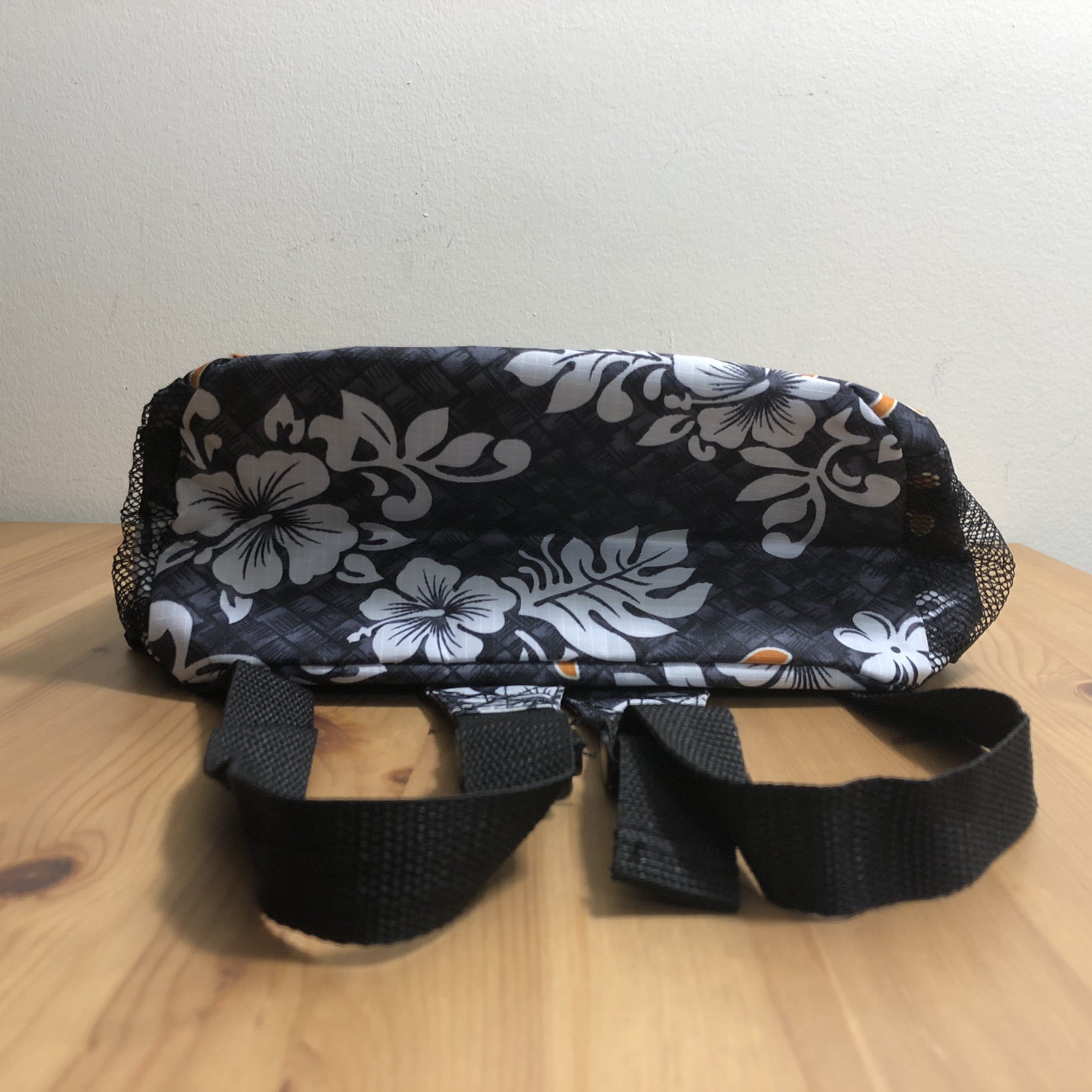 Aloha Hawaii Spirit Floral Bag Travel Hiking Backpack Black White