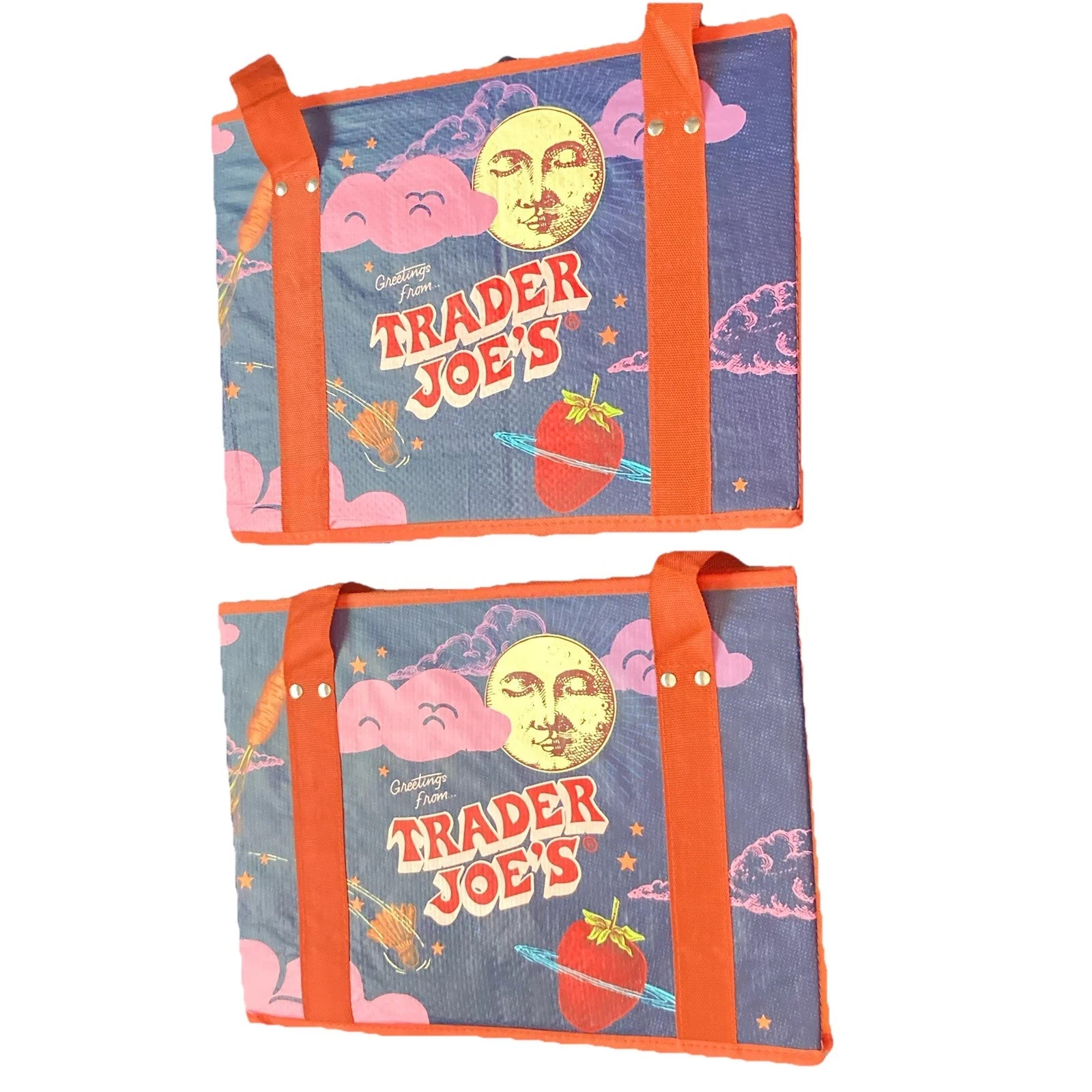 2 Pack Trader Joe’s Stand-Up Collapsible Grocery Tote Bag Limited 6 Gal Set NEW