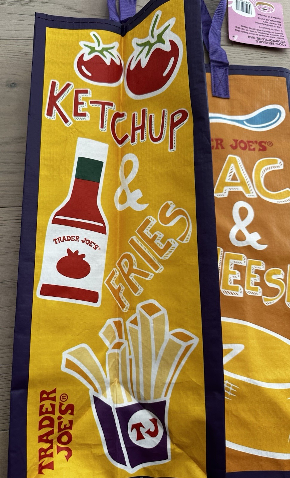 Trader Joe’s NEW 💚 REUSABLE GROCERY MAC & CHEESE PB&J SHOPPING TOTE GIFT BAG