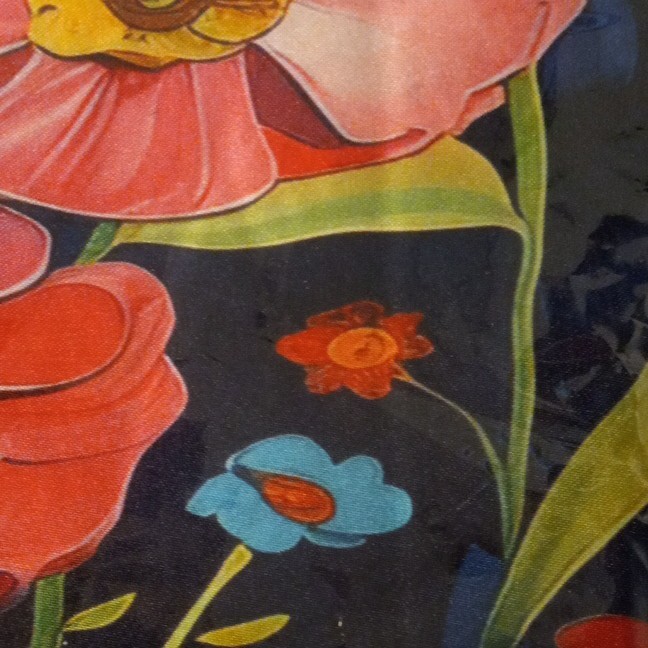 Floral Reusable Tote Shopping Bag Blue/Multicolor 45 cm L x 13 cm W x 33 cm H