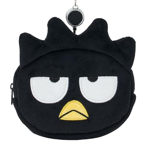Sanrio Badtz-Maru Face-Shaped Pass Case & Pouch Cotton PVC Steel Polyester Pass