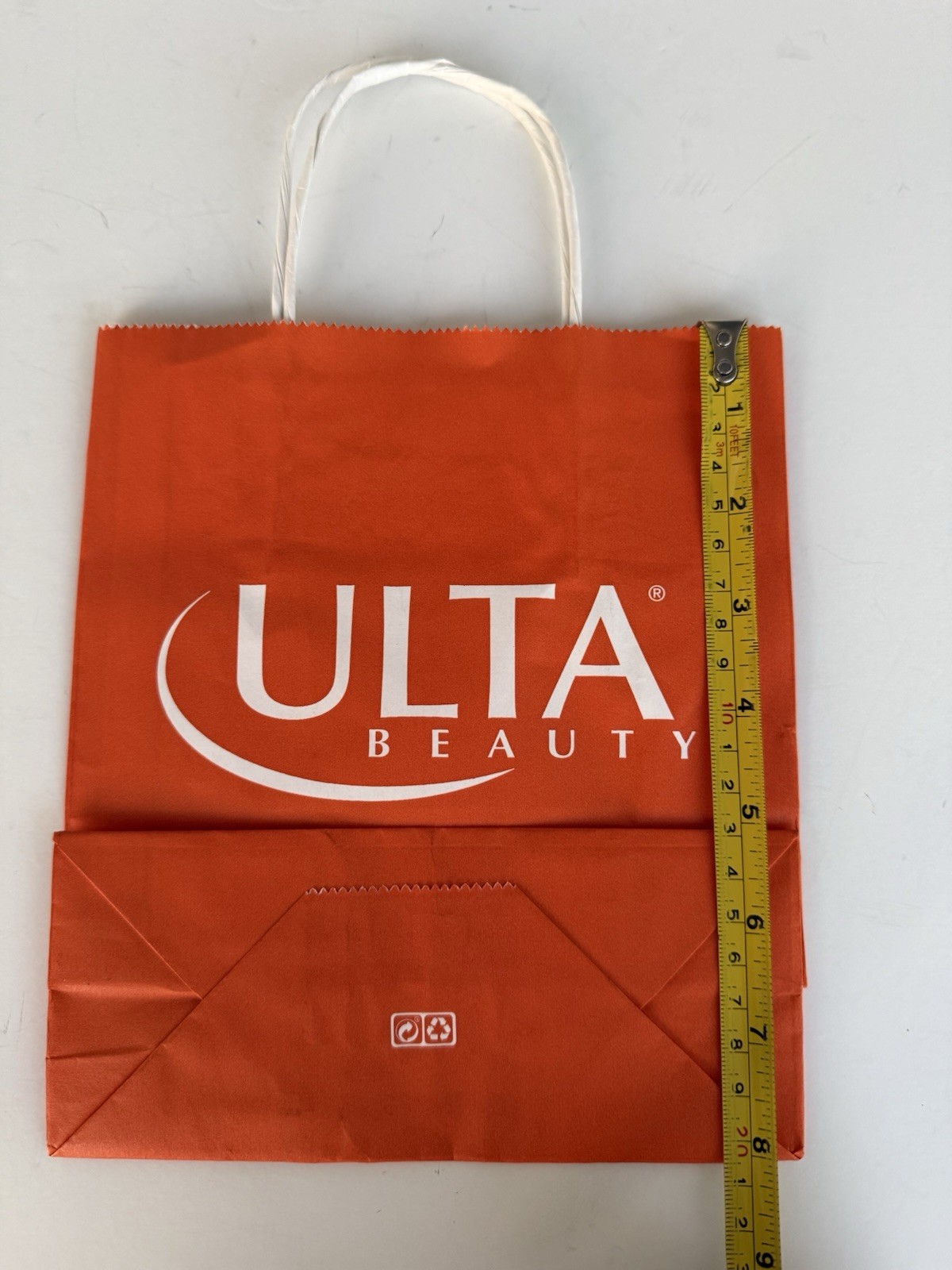 Ulta Beauty Small Orange Shopping Bag Tote Gift Bag 8.25×7.25×3.25