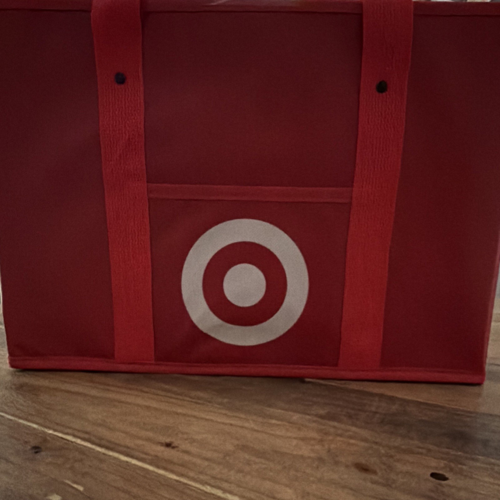 Target Red Polyester Foldable Reusable Shopping Bag with Handles and Logo