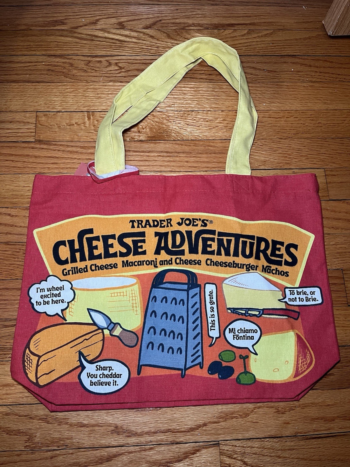 Trader Joe’s New Design NWT Cheese 🧀 Bag! Wash, Fold, Reuse And Shop In Style!