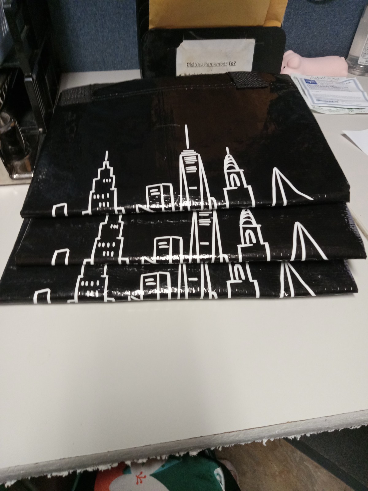 NEW IKEA 2023 Limited Edition PALTKOMA Black & White City Scraper Med Tote Lot 3