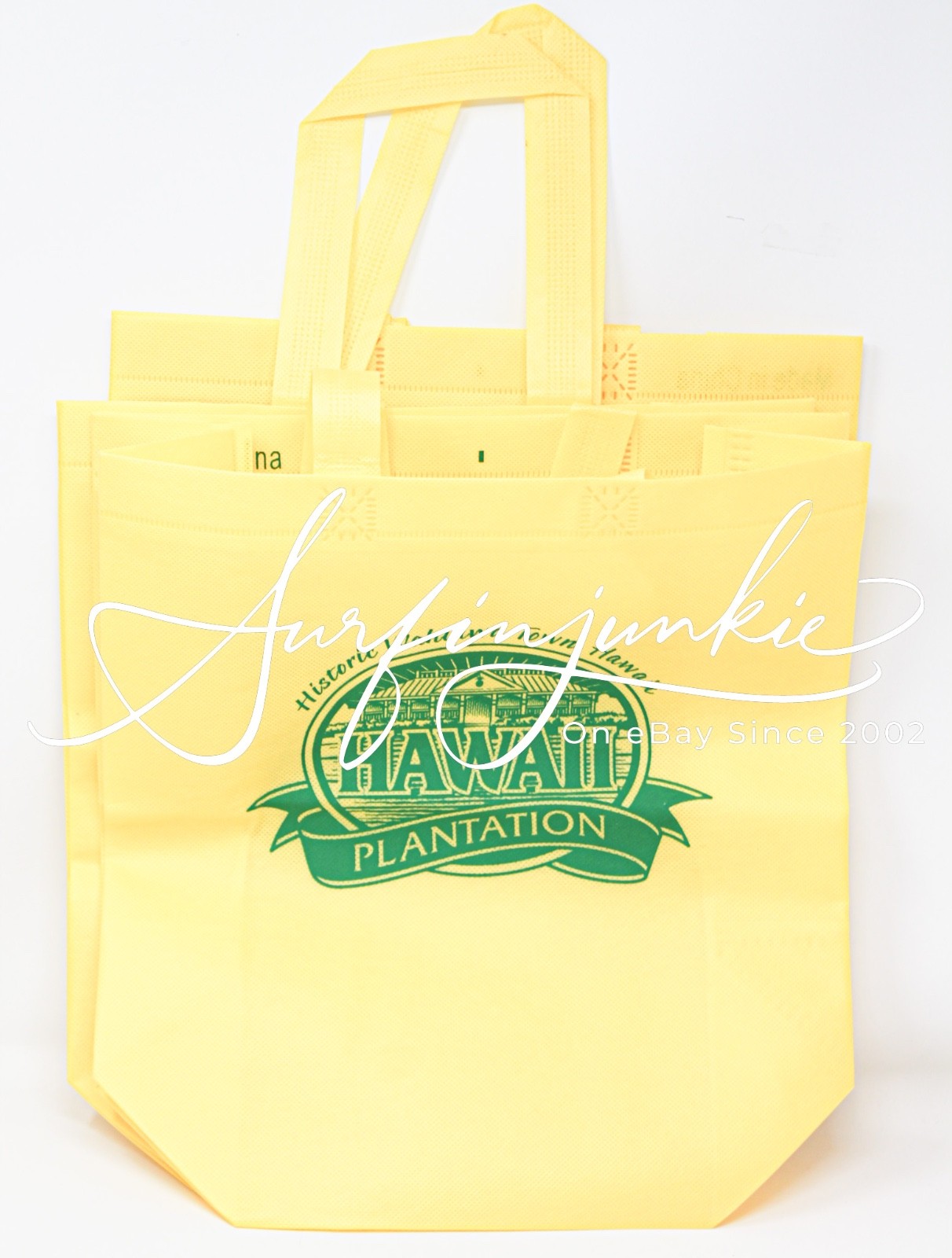 Hawaii Dole Plantation Yellow Gift Bag Travel Groceries Grocery To Go 3p Set New
