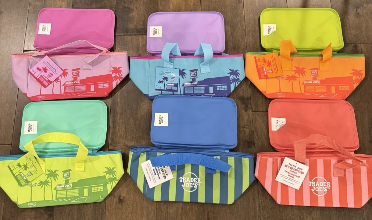 ☀️NEW Trader Joe’s 2026 Summer Mini Insulated Tote Bags Set of 6 NWT LIMITED ETD