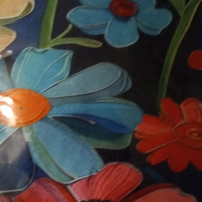 Floral Reusable Tote Shopping Bag Blue/Multicolor 45 cm L x 13 cm W x 33 cm H