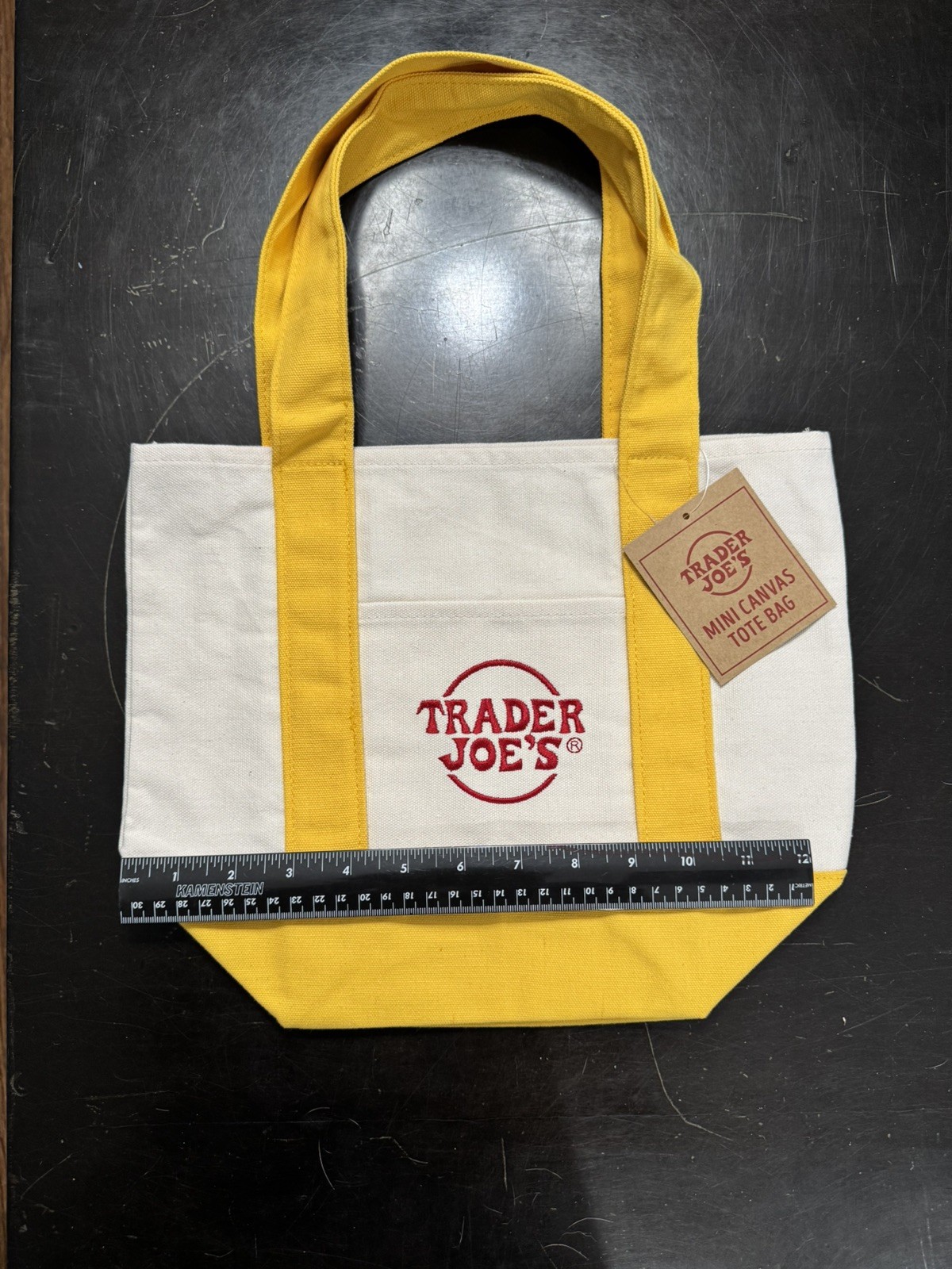 Trader Joe’s – Mini Canvas Tote Bag – Yellow – Holiday 2025 – Limited Edition