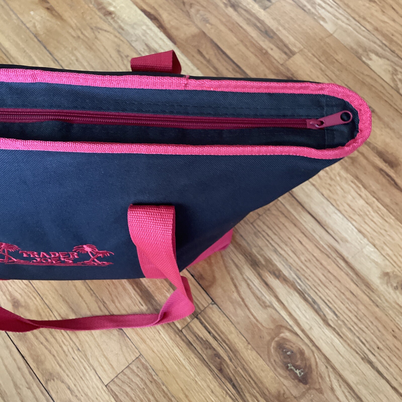 Trader Joe’s Black Red Insulated Large Cooler Tote Reusable Shopping Bag