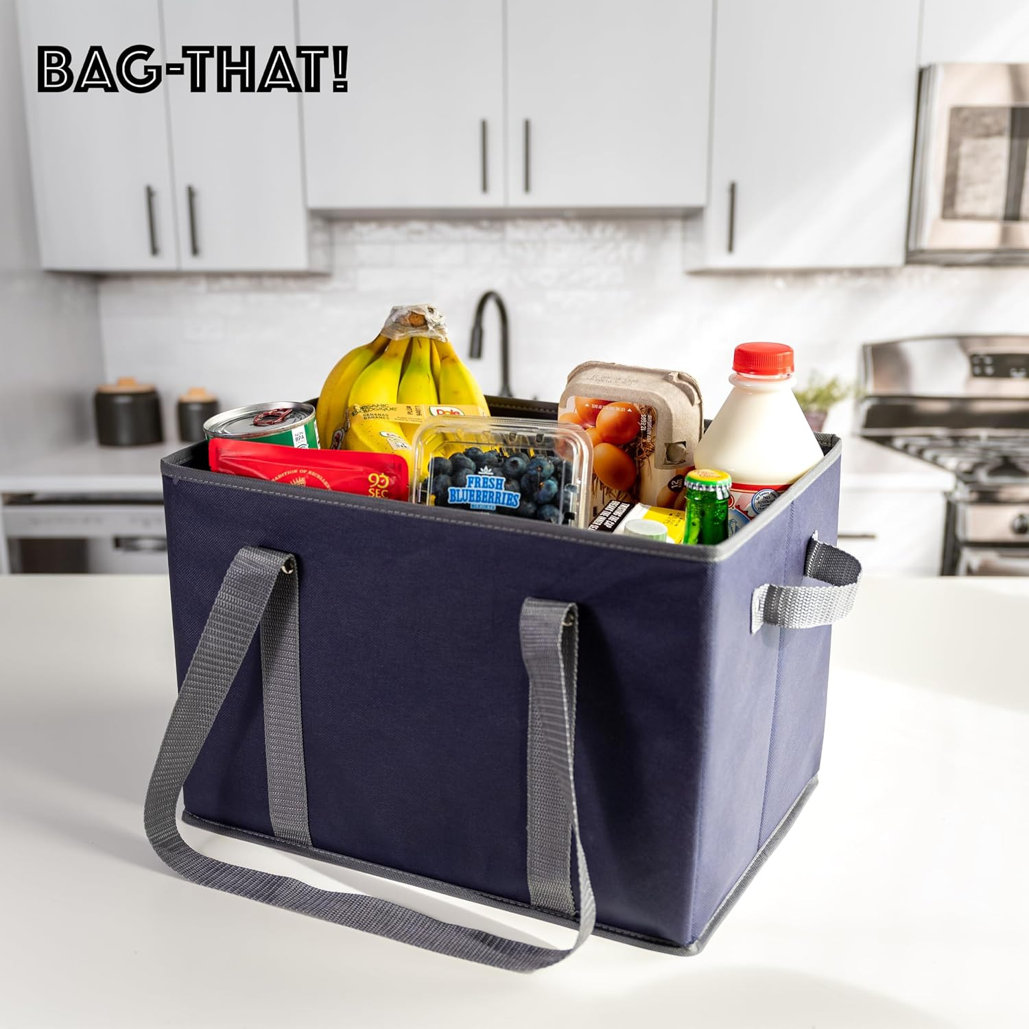4Pk Reusable Grocery Bags Shopping Bags Tote Box Large Heavy Duty