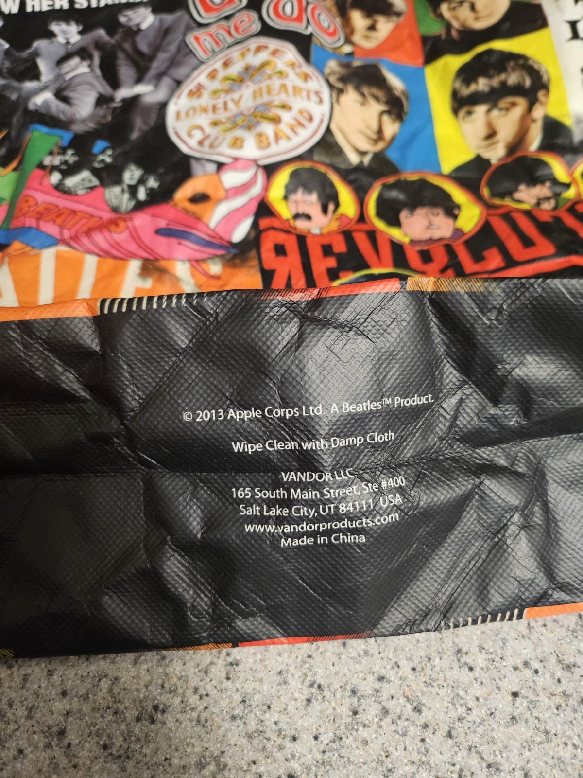 Vandor The Beatles Large Shopper Tote Reusable Bag 16x12x5 Wipe Clean