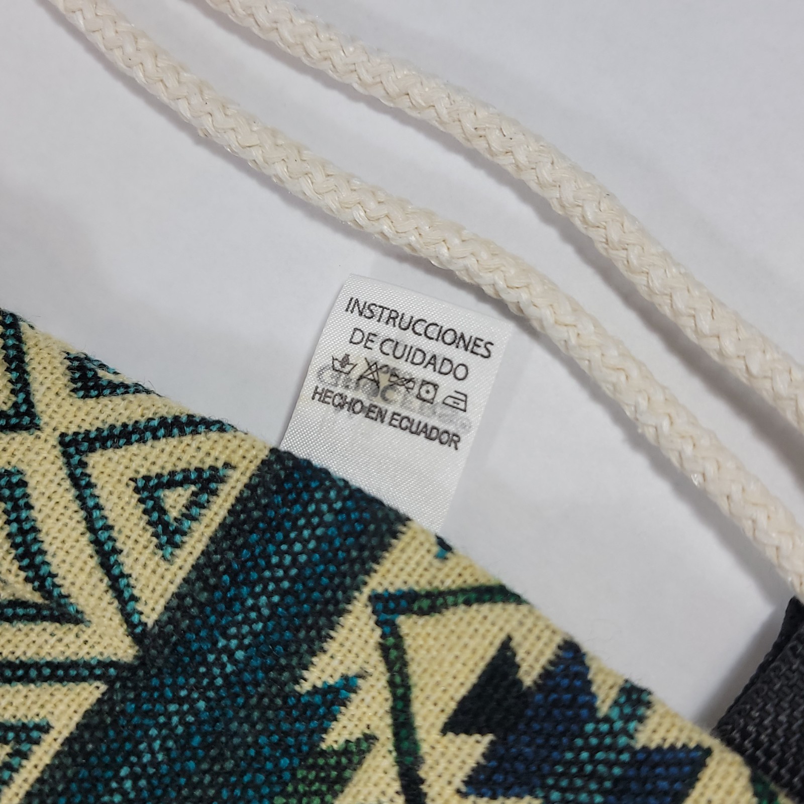 NEW Natural Grocers 2022 Alpaca Wool Bag Tote Drawstring Backpack Woven Ecuador