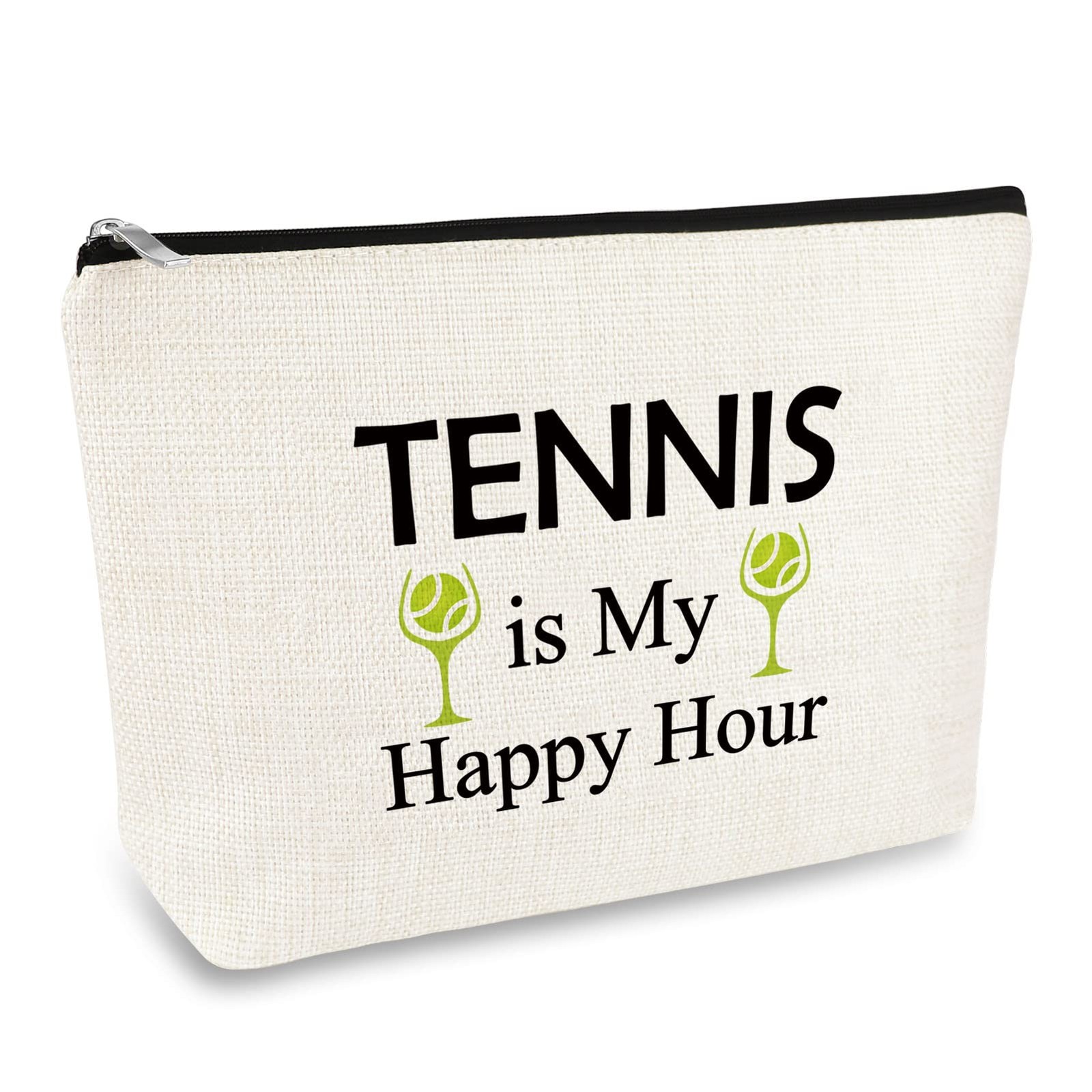 Tennis Gifts for Women Lover Gift Cosmetic Bag s, Off White