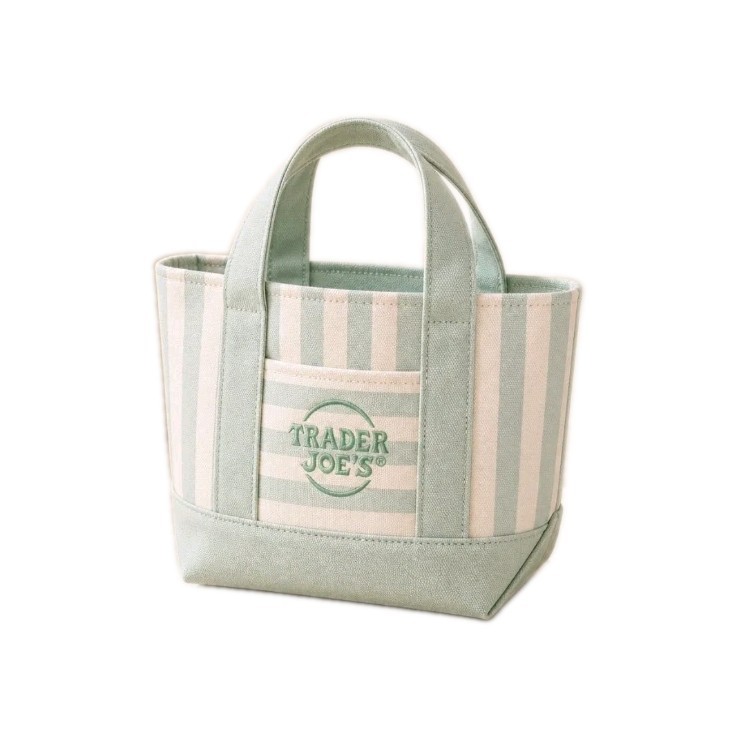 Trader Joe’s Striped Mini Canvas Tote Bag Set of 4 13x10x6 Inches (NEW)