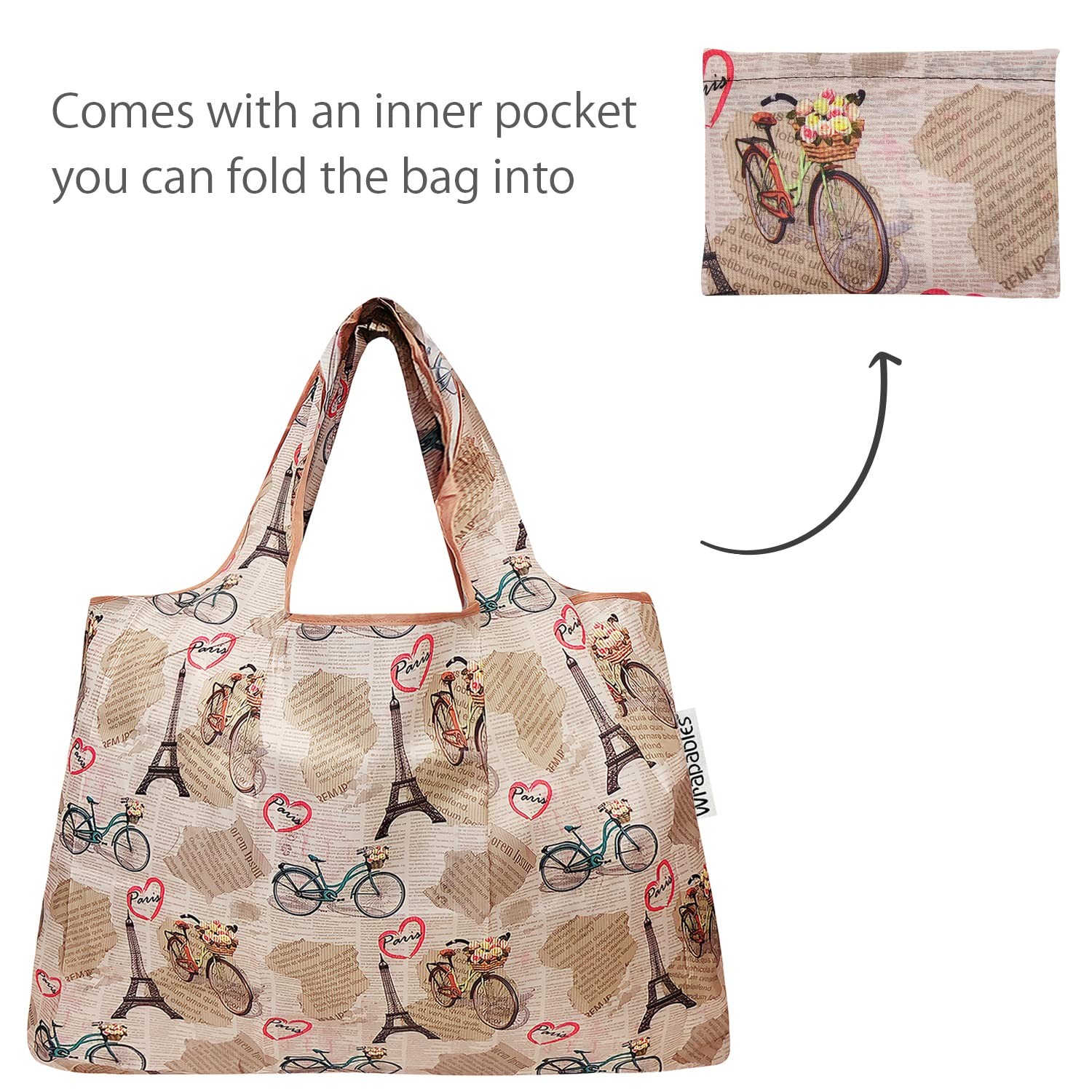 Large Foldable Nylon Reusable Grocery Bag, Lightweight Shopping Tote, Durable