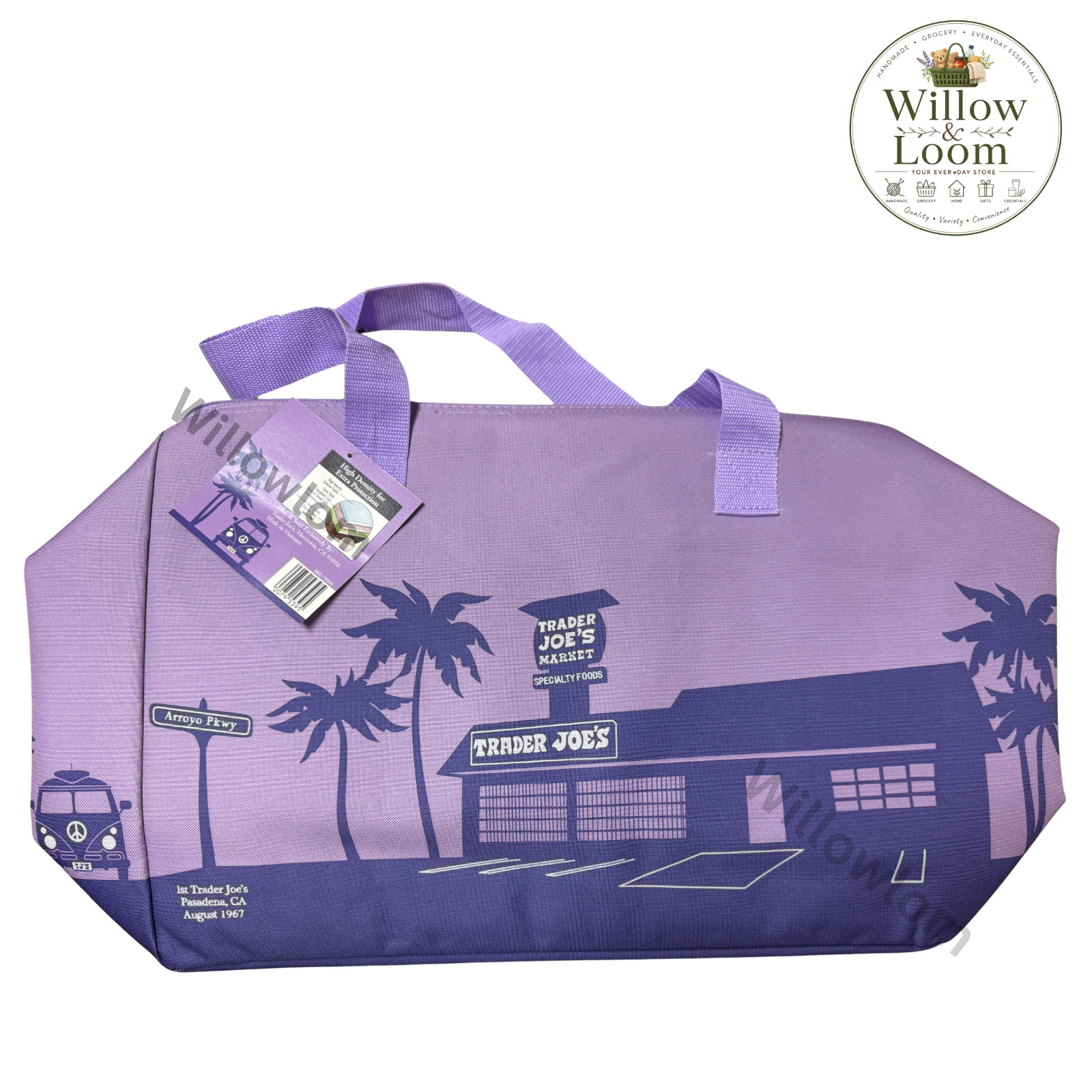 Trader Joe’s Large Insulated Tote 8 Gallon Reusable Bag NWT Purple Fast Shipping