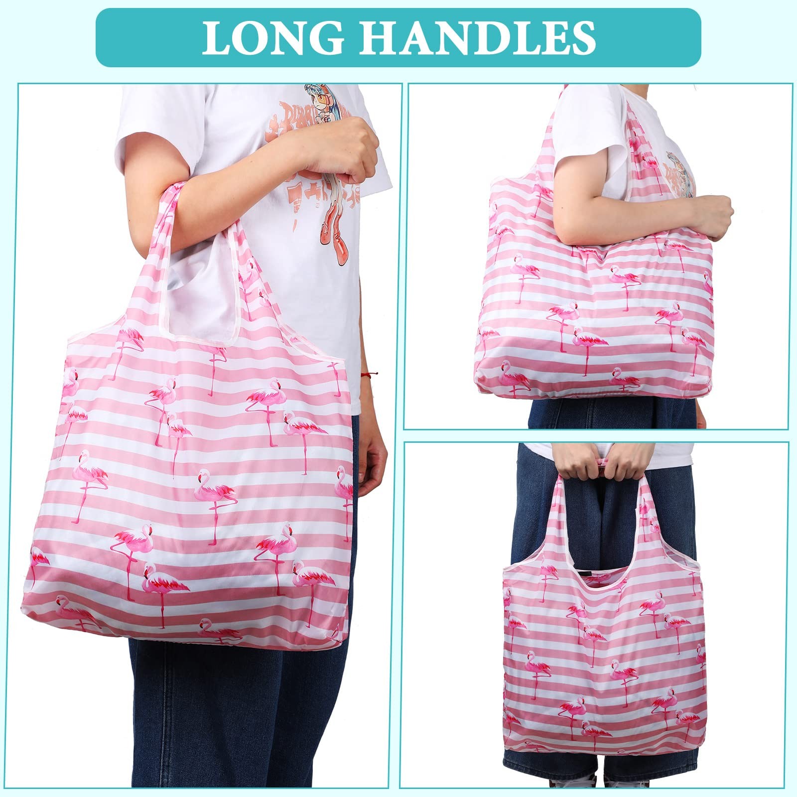 18 PCS Foldable Reusable Shopping Bags, Machine Washable Grocery, Waterproof