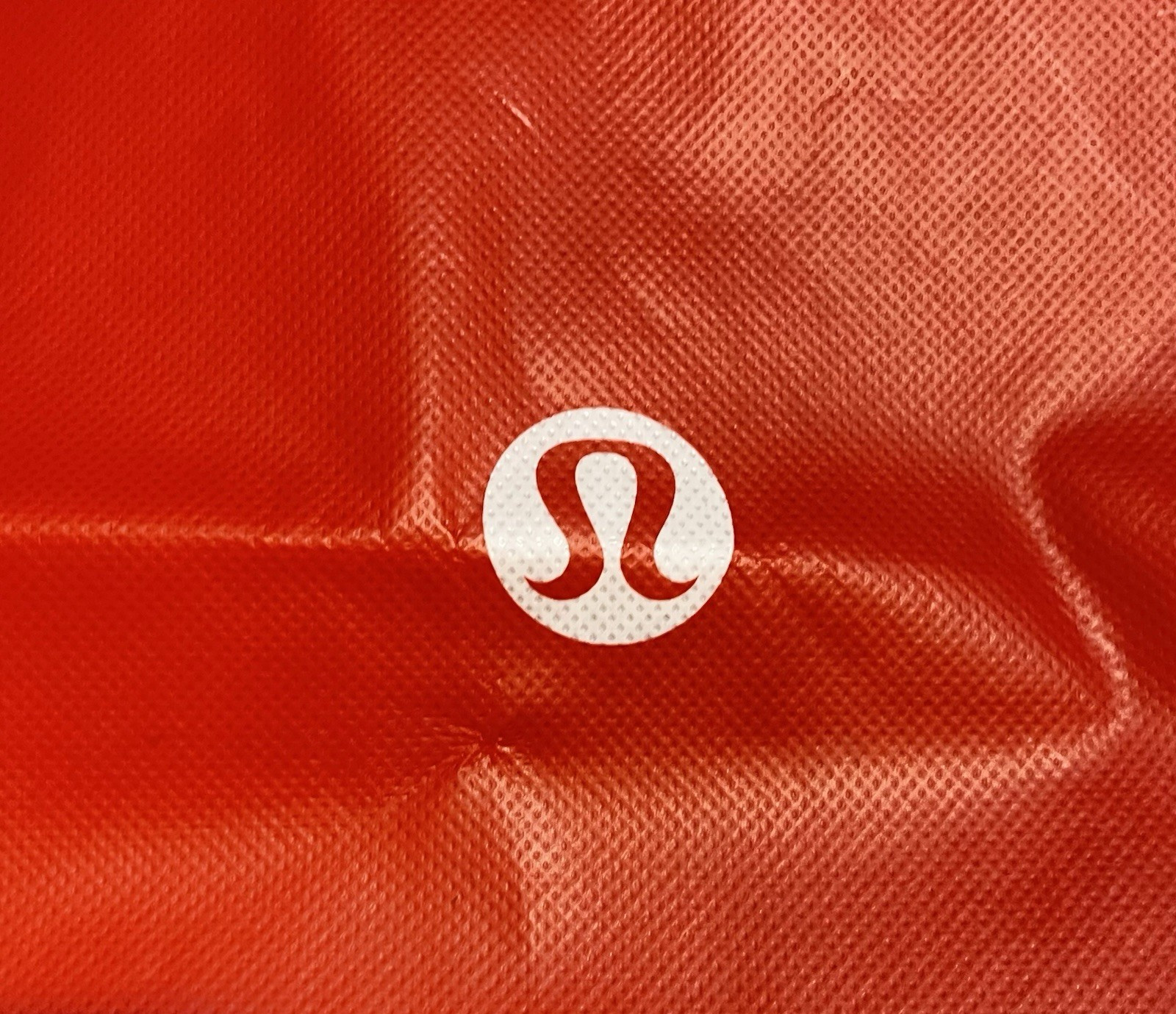 Lululemon Reusable Bag Large White Red Tote Shopping Snap Closure Double Handle
