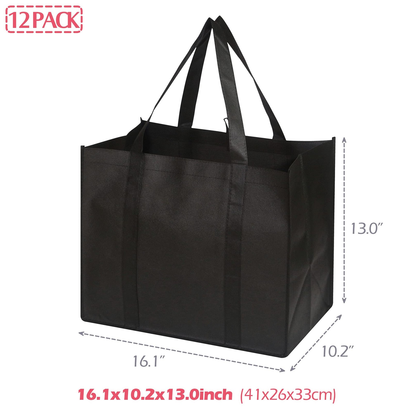 12 Pack Reusable Grocery Bags Large Foldable Heavy Duty Shopping Tote Produce…