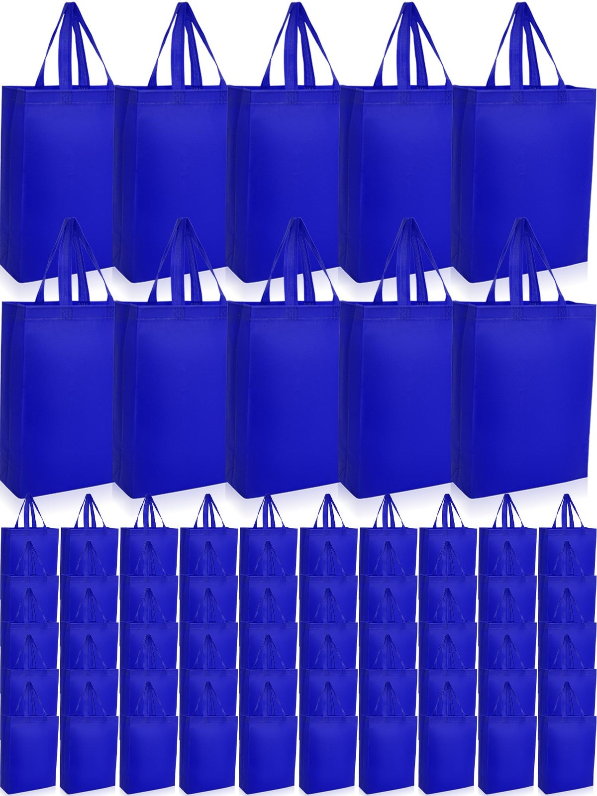 72 Pcs Non Woven Tote Bags Bulk, Reusable Large Gift Bags with Handles, Groce…
