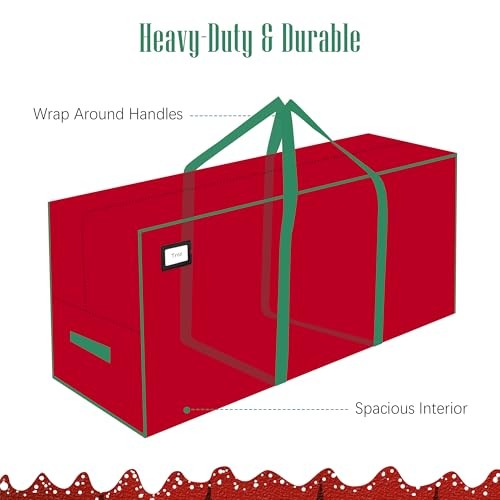 7.5 ft Christmas Tree Storage Bag – Durable Heavy Duty Extra 7.5 Foot Red