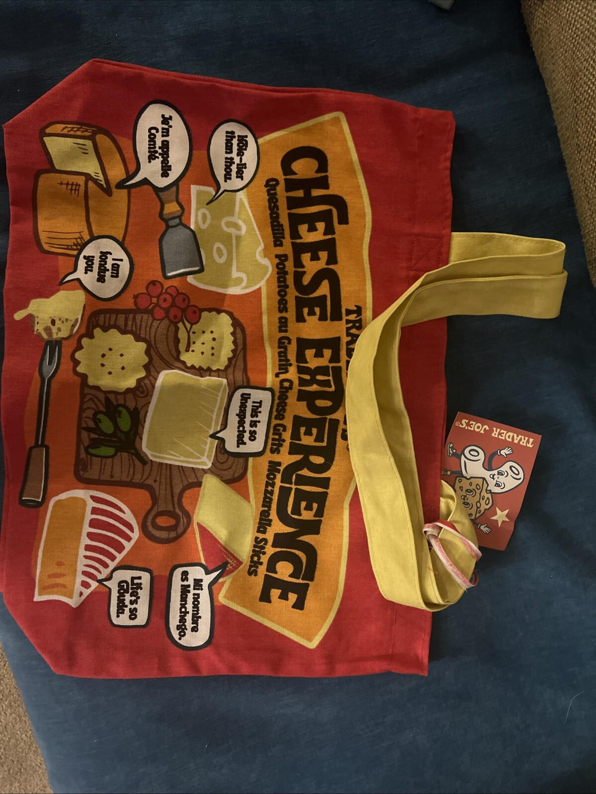 Trader Joe’s NEW CHEESE Heavy Duty Eco Cotton Bag NWT Plus BONUS Mystery Tote
