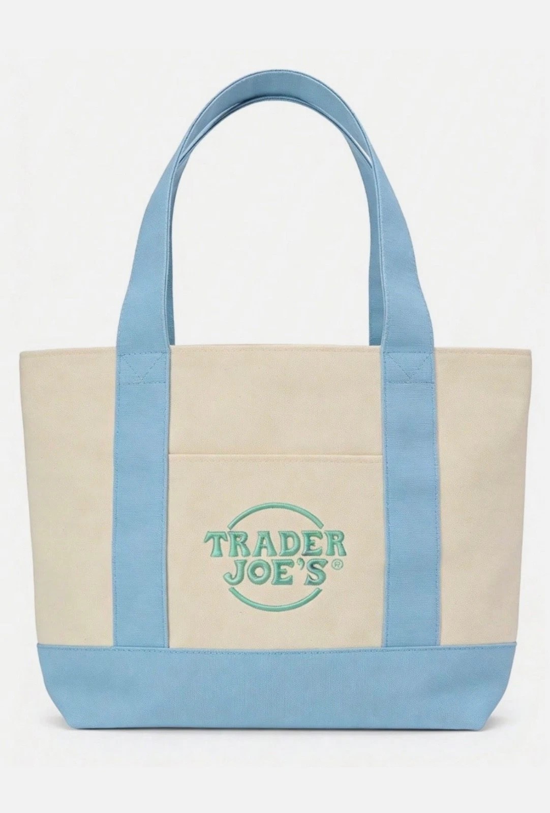 Trader Joe’s Mini Pastel Canvas Tote Bag NWT Blue Green Pink Purple | US Stock
