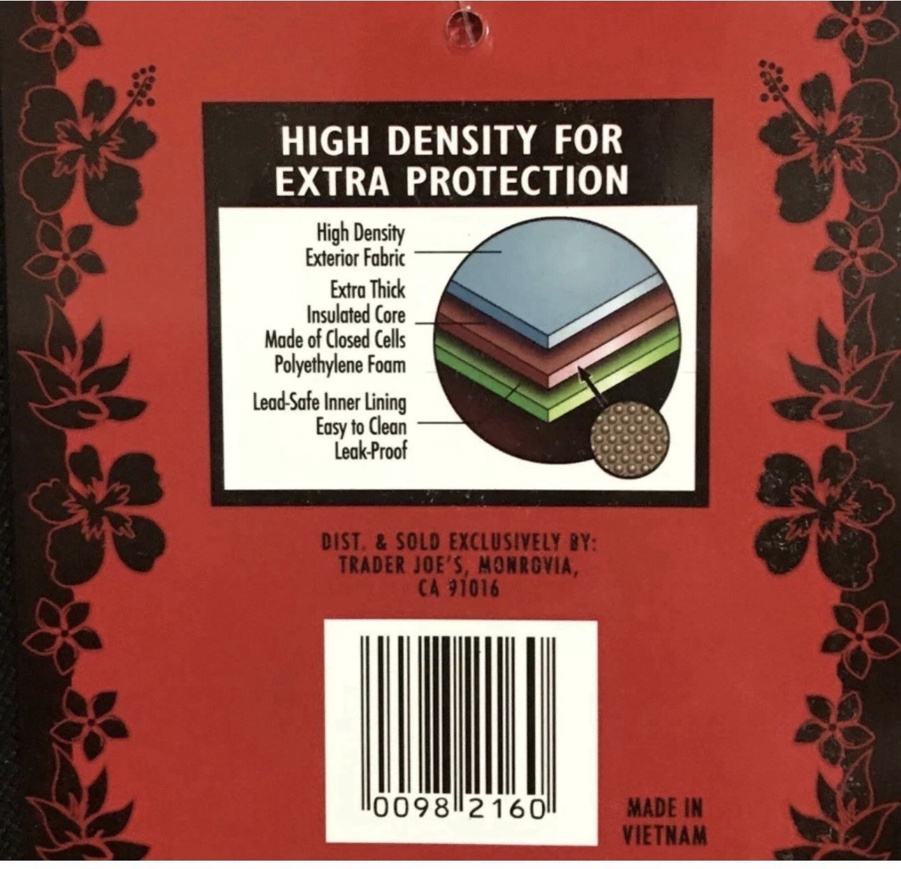 Original Trader Joe’s Black & Red Insulated Tote Bag Cooler Shopping Grocery
