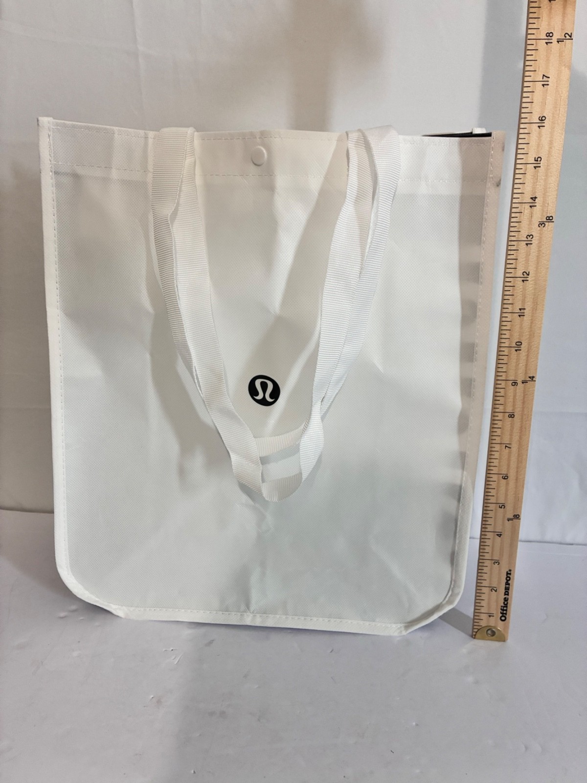 White and Black 12×16 inch large Lululemon shopping bag reusable brand new