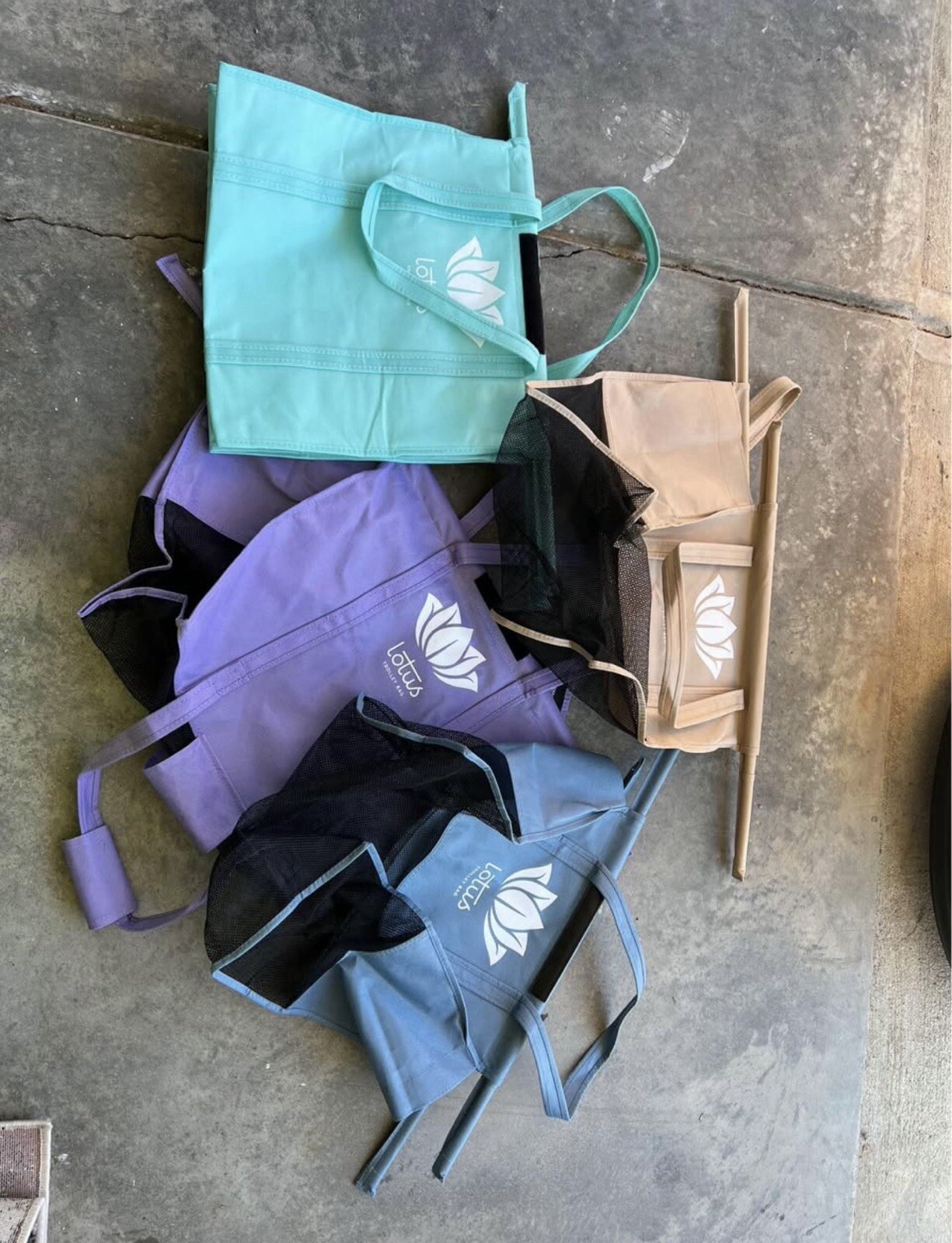 4 Reusable XL Nylon Grocery Bags Foldable Washable Shopping Camping Front Pocket