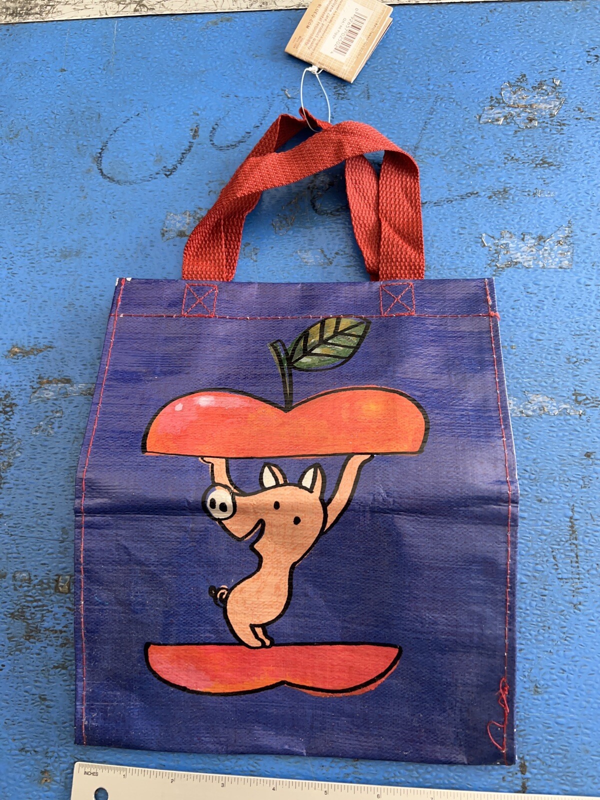 Blue Q HANDY TOTE 95% Post Consumer Materials Cool Reusable Blue Lunch Gift Bag