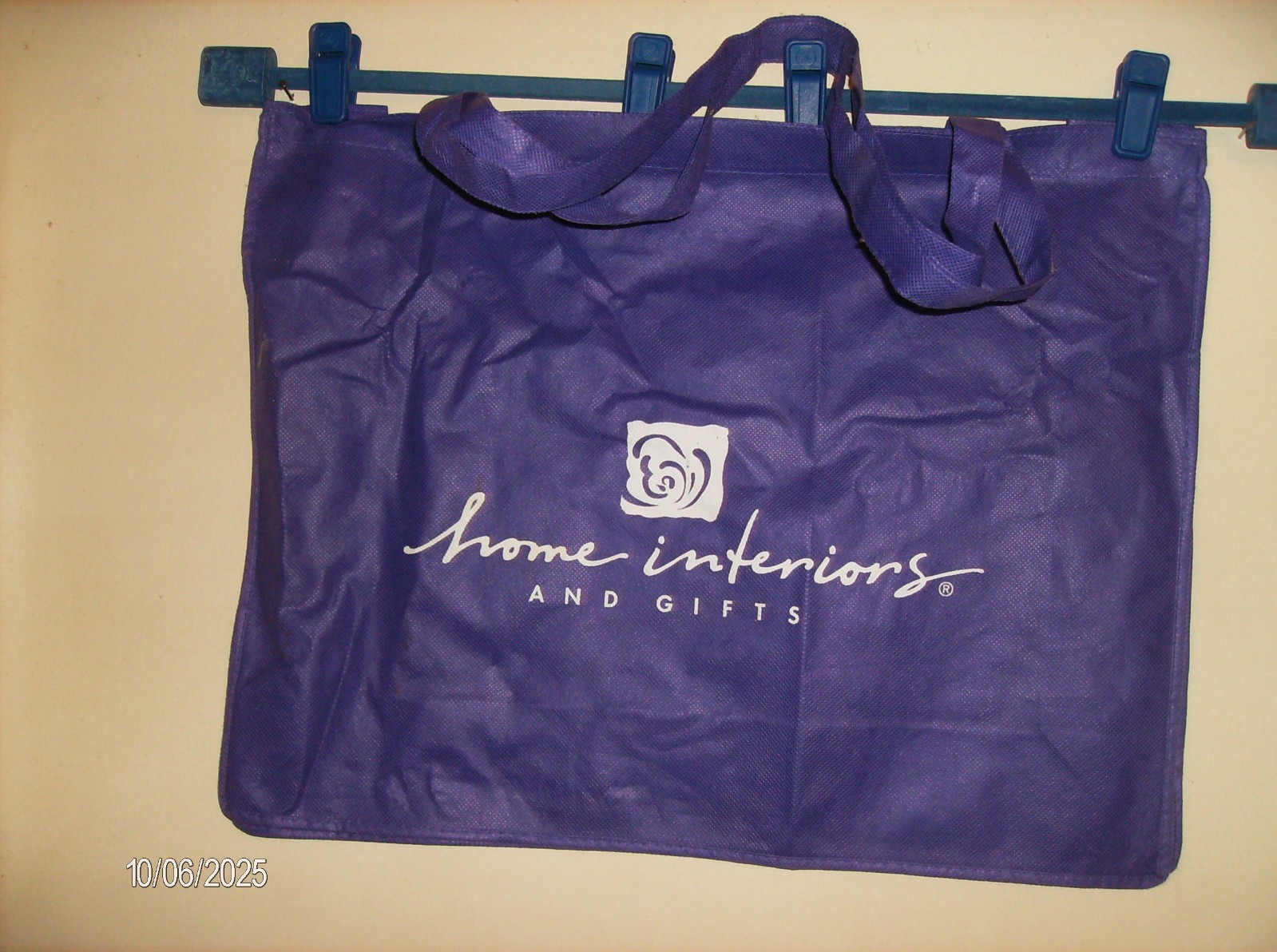 PURPLE HOME INTERIORS REUSABLE TOTE BAG 21″ x 16″ + 28″HANDLES NEW IN PKG