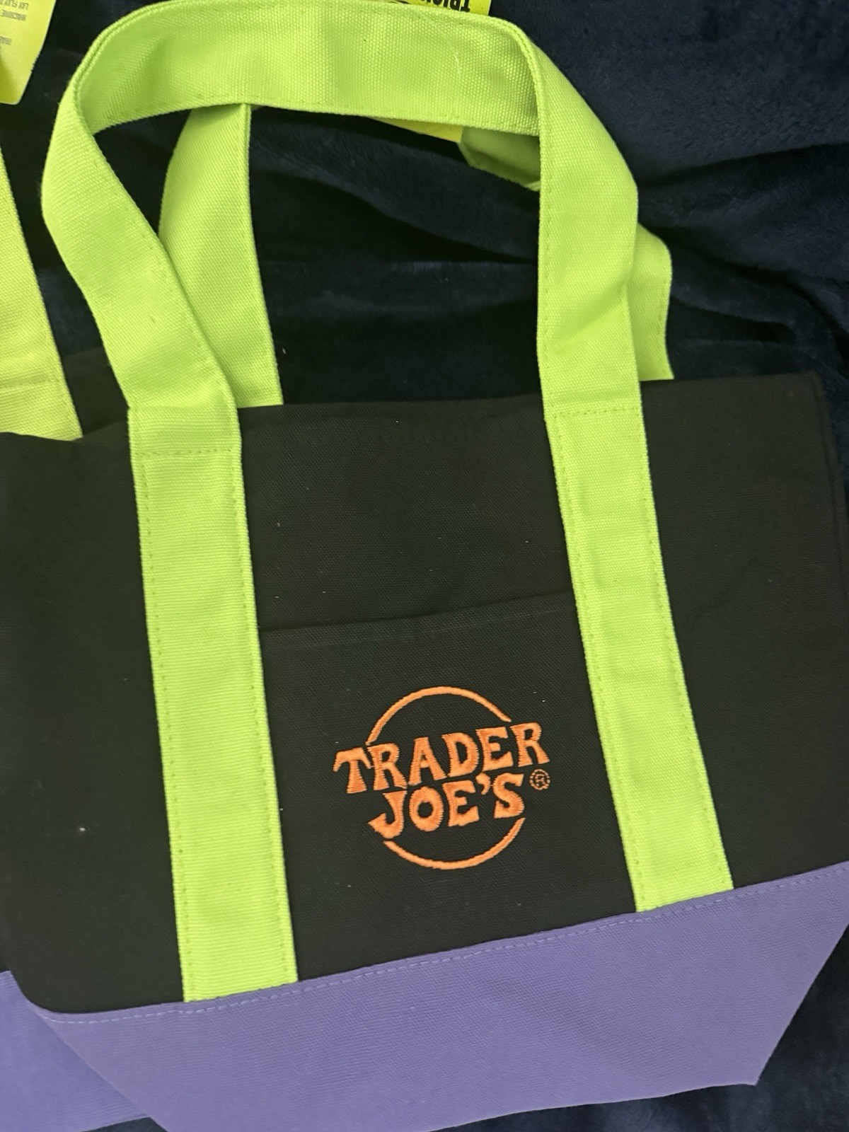 Trader Joe’s Halloween Mini Canvas Reusable Bag: Black Purple Green Multicolor