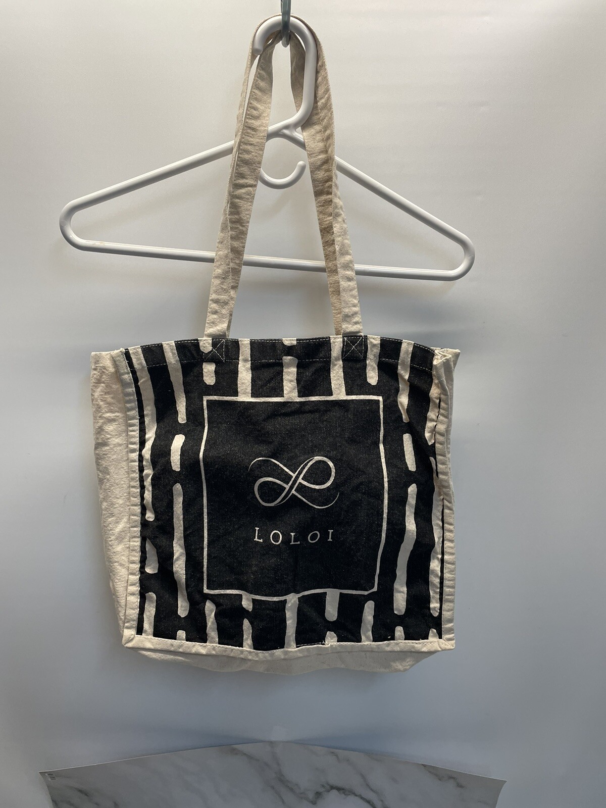 LOLOI Canvas Jute Eco Shopping Universal Tote Grocery, Beach Bag, Books