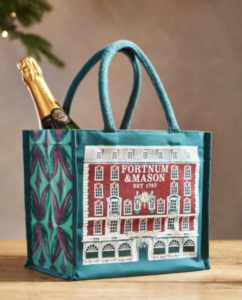 Fortnum Mason London Piccadilly Green Christmas Bag 2024 Storefront Holiday New