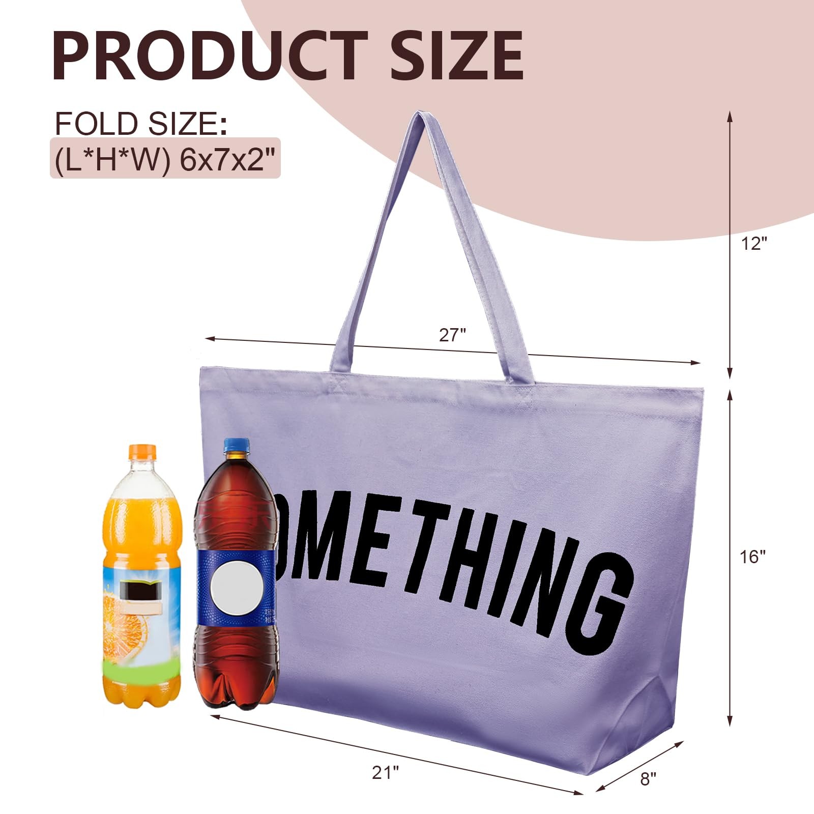 Large Canvas Tote Bag – Extra Large Shopping Bag for Women Beach Totes Bags R…