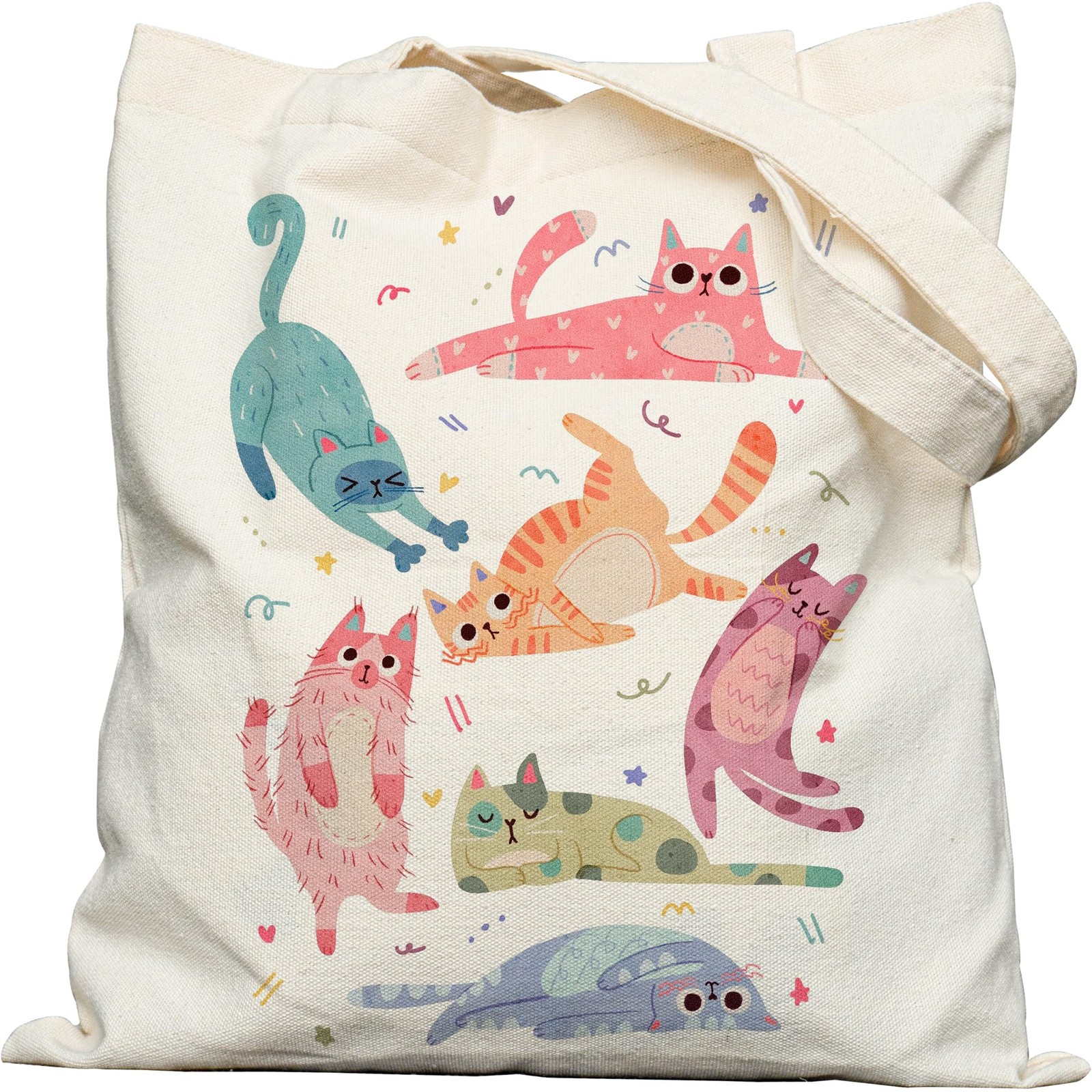 DYALE Cute Tote Bag Double-Sided Prints with Snap Closure, Gifts for Cat Love…
