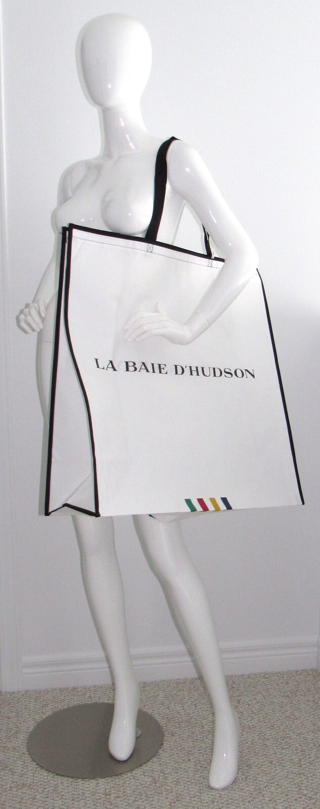 HUDSON’S BAY HBC STRIPES CANADA MULTISTRIPE TOTE REUSABLE XL SHOPPING TOTE BAG