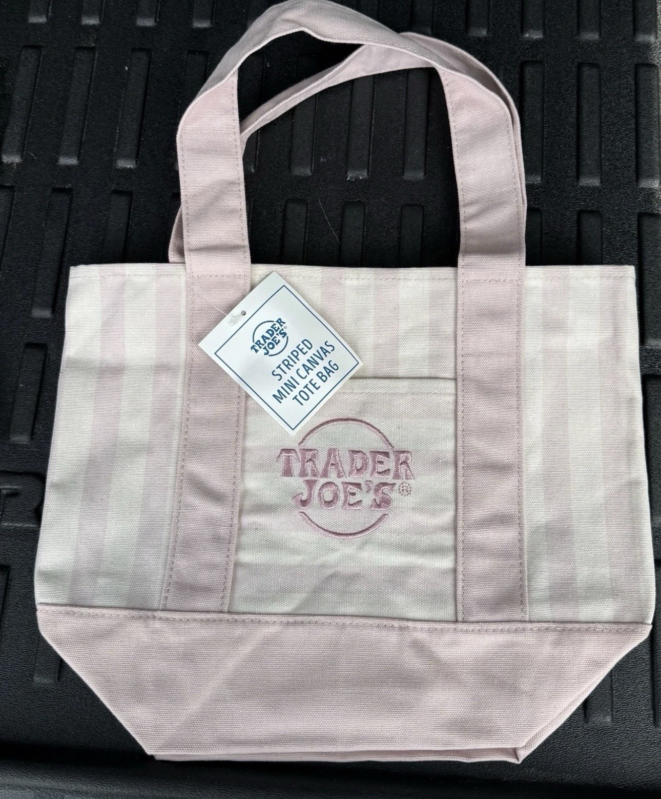 Trader Joe’s Striped Mini Canvas Reusable Tote Bags 4-Pack 13x11x6