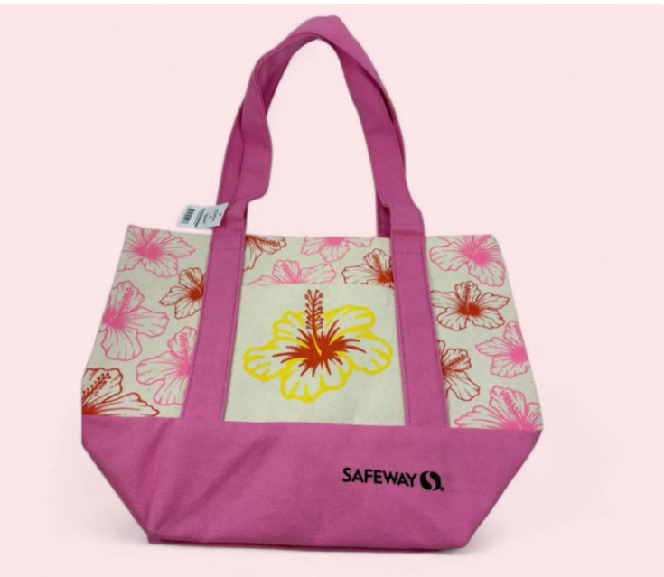 Safeway Exclusive: Hawaii Inspired Pink Hibiscus Mini Canvas Tote Bag